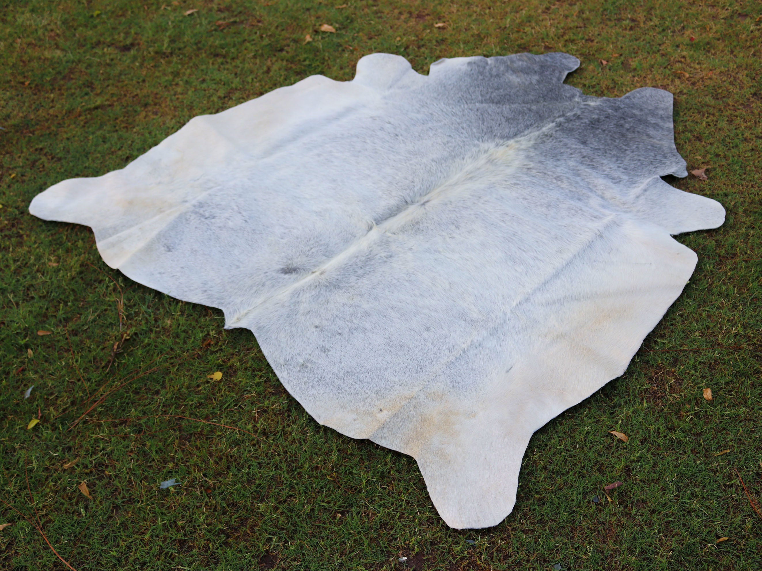 Premium Grey Cowhide Rug for Home Decor