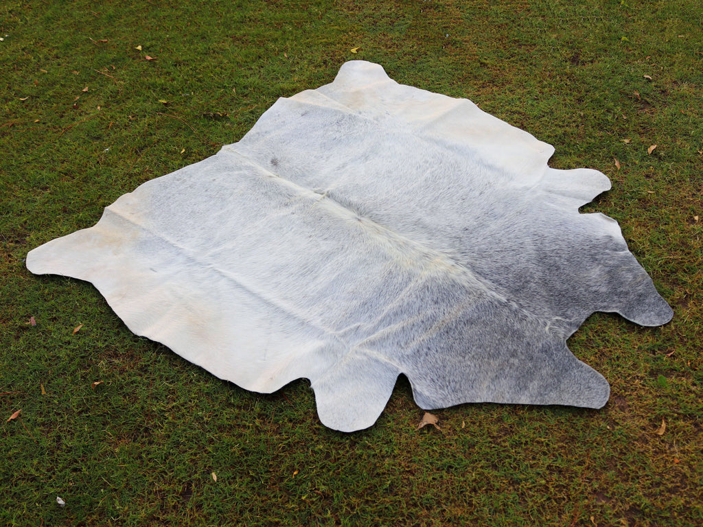 Premium Grey Cowhide Rug for Home Decor