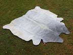 Premium Grey Cowhide Rug for Home Decor