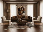 Luxury Tricolor Salt and Pepper Print Cowhide Rug