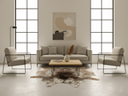 Beige and White Tricolor Speckled Cowhide Rug