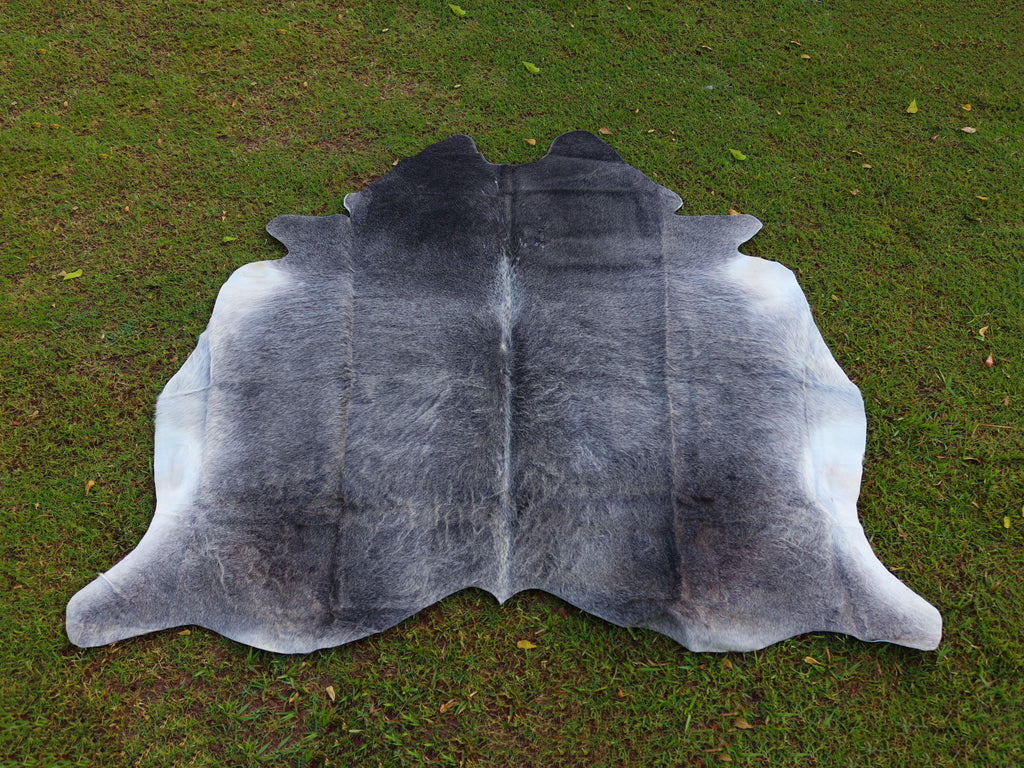 Premium Grey Cowhide Rug for Home Decor