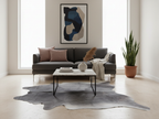 Premium Grey Cowhide Rug for Home Decor