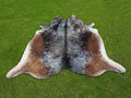 Tricolor Salt and Pepper Print Cowhide Rug