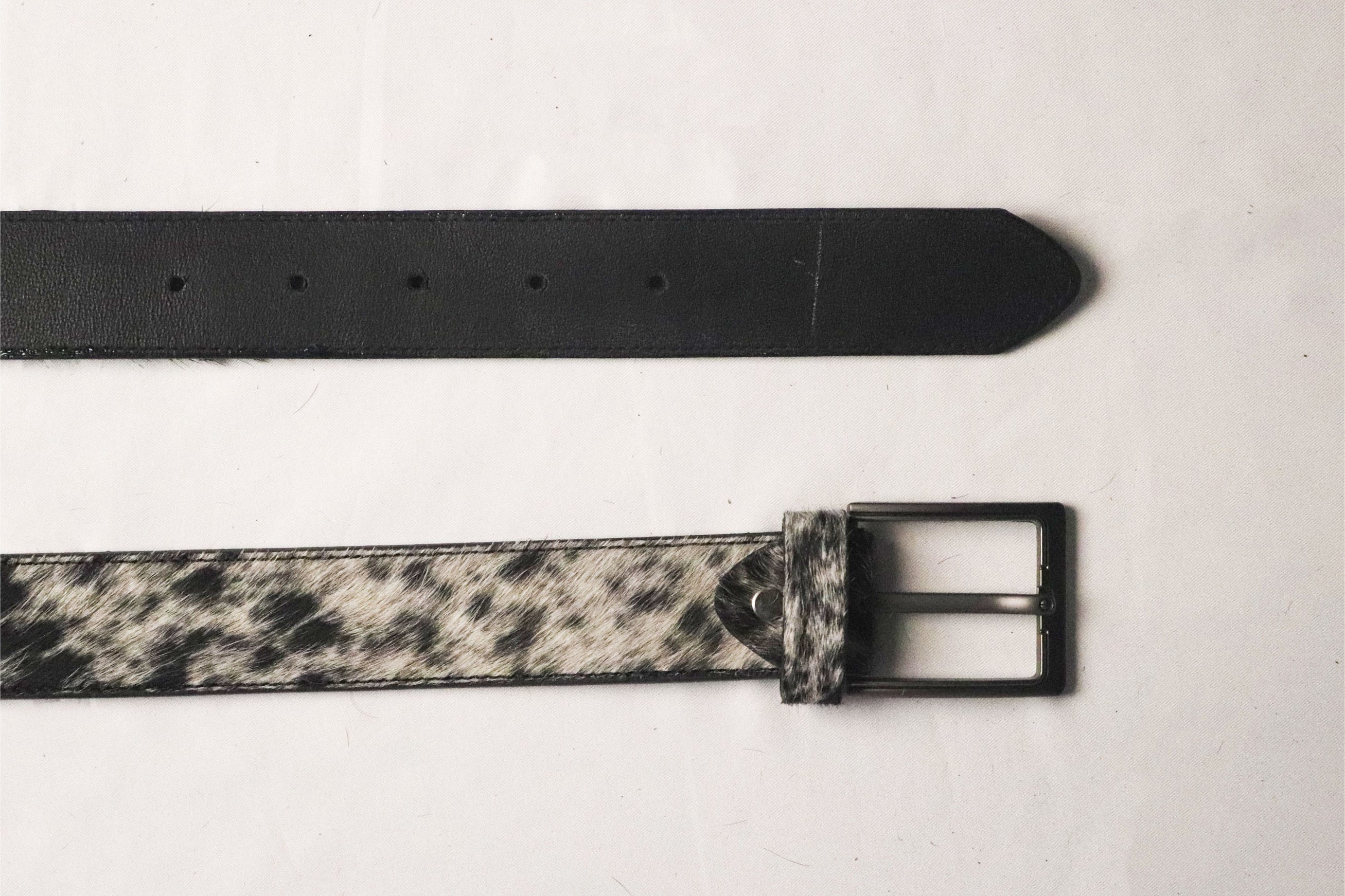 Cowhide Hair-On Leather Belts - Genuine Cow Skin Unisex Belts