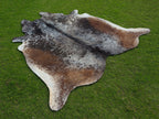 Tricolor Salt and Pepper Print Cowhide Rug
