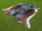 Tricolor Salt and Pepper Print Cowhide Rug