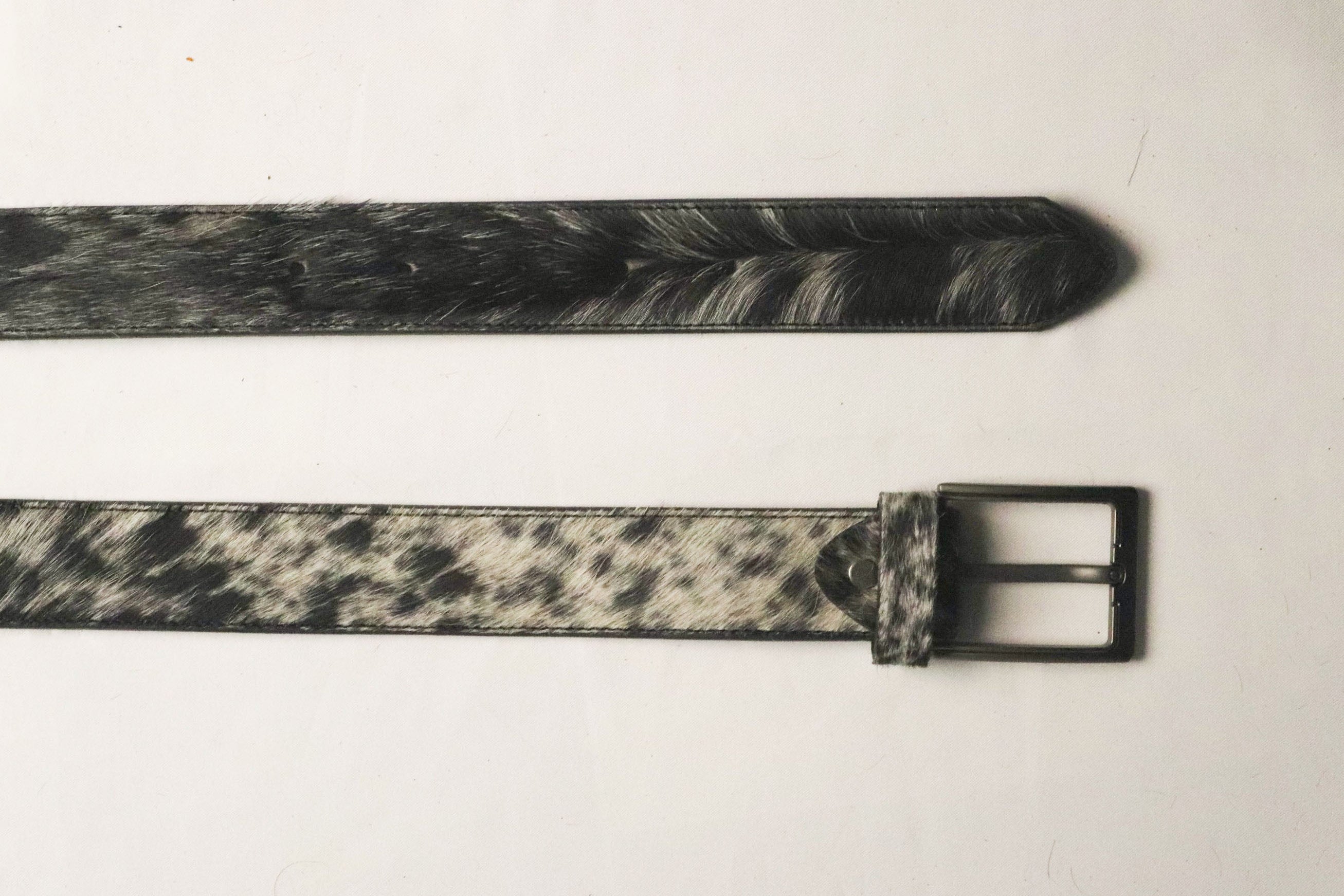 Cowhide Hair-On Leather Belts - Genuine Cow Skin Unisex Belts
