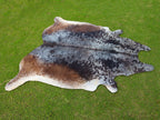 Tricolor Salt and Pepper Print Cowhide Rug