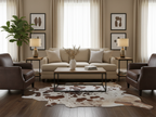 Brown and White Spotted Cowhide Rug