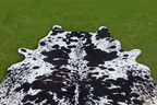 Black and White Luxury Cowhide Rug in Speckled Print