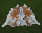 Beige and White Color Luxury Cowhide Rug
