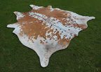 Beige and White Color Luxury Cowhide Rug