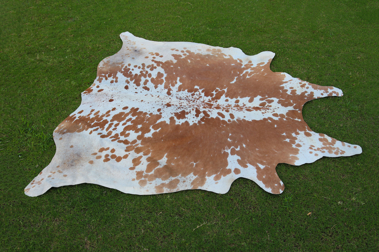 Beige and White Color Luxury Cowhide Rug