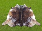 Tricolor Chocolate Brown Hair-On Cowhide Rug