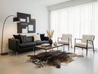Tricolor Chocolate Brown Hair-On Cowhide Rug