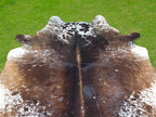Tricolor Chocolate Brown Hair-On Cowhide Rug
