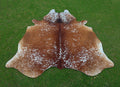 Brown and White Luxury Cowhide Rug with Unique Print