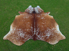 Brown and White Luxury Cowhide Rug with Unique Print