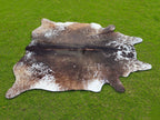 Tricolor Chocolate Brown Hair-On Cowhide Rug