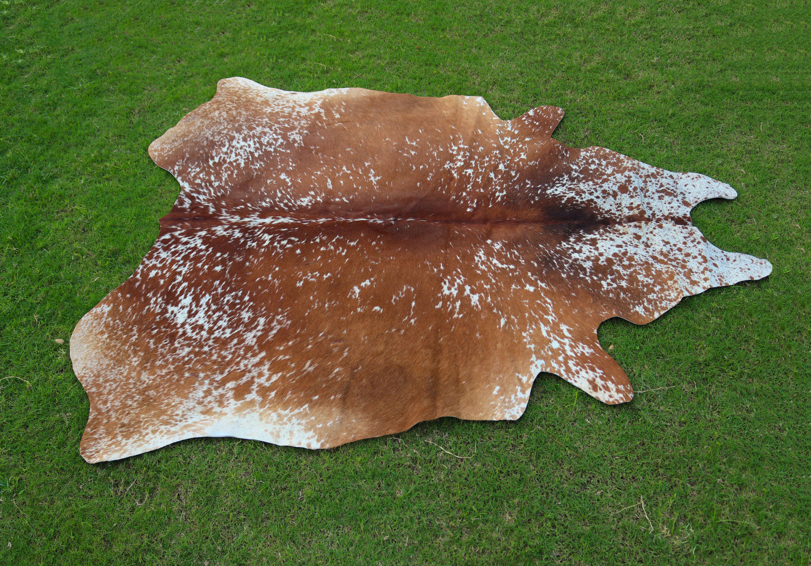 Brown and White Luxury Cowhide Rug with Unique Print