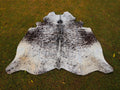 Salt and Pepper Print Cowhide Rug in Black and White