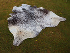 Salt and Pepper Print Cowhide Rug in Black and White