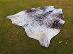 Salt and Pepper Print Cowhide Rug in Black and White