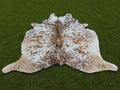 Beige and White Speckled Cowhide Rug