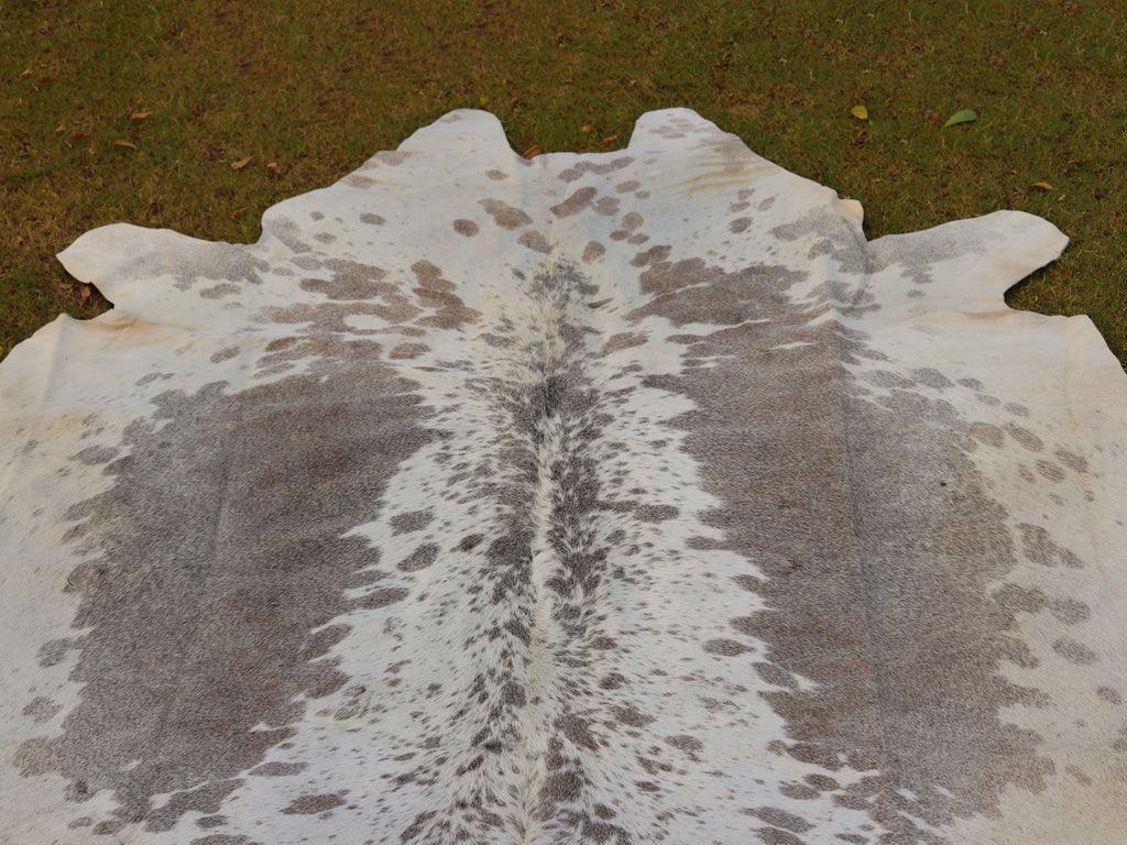 Grey and White Speckled Cowhide Rug