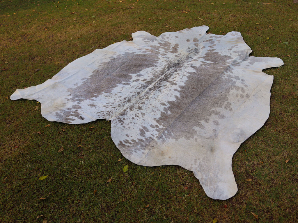 Grey and White Speckled Cowhide Rug