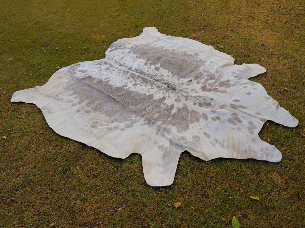 Grey and White Speckled Cowhide Rug