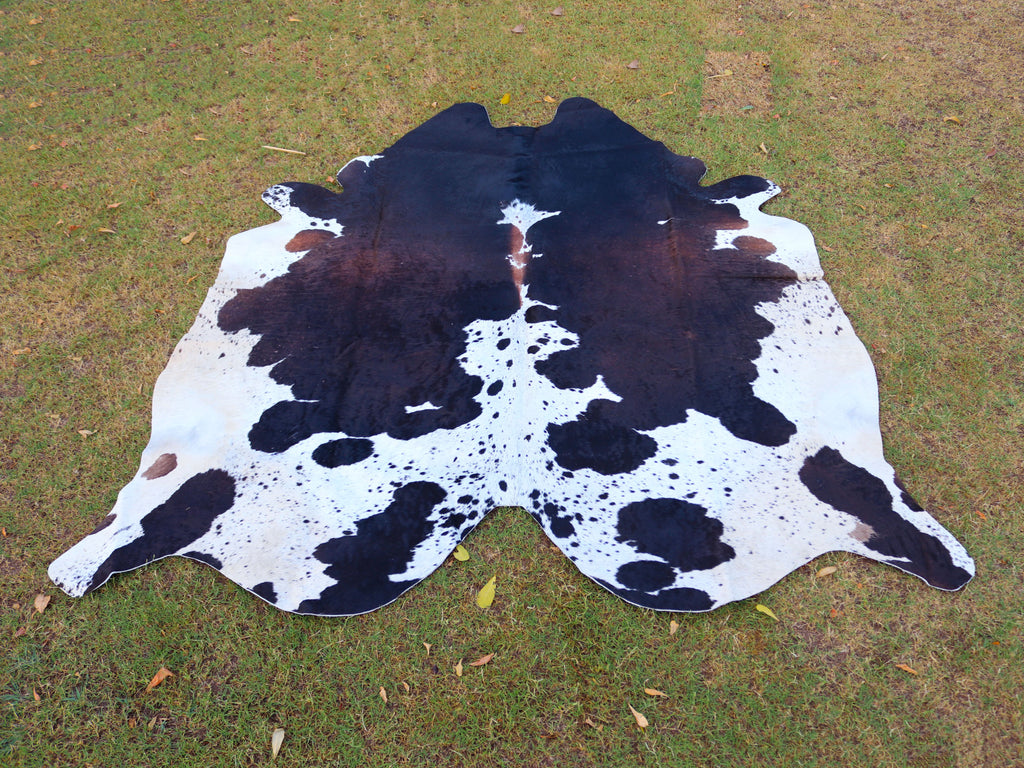 Tricolor Panda Print Cowhide Rug for Home Decor