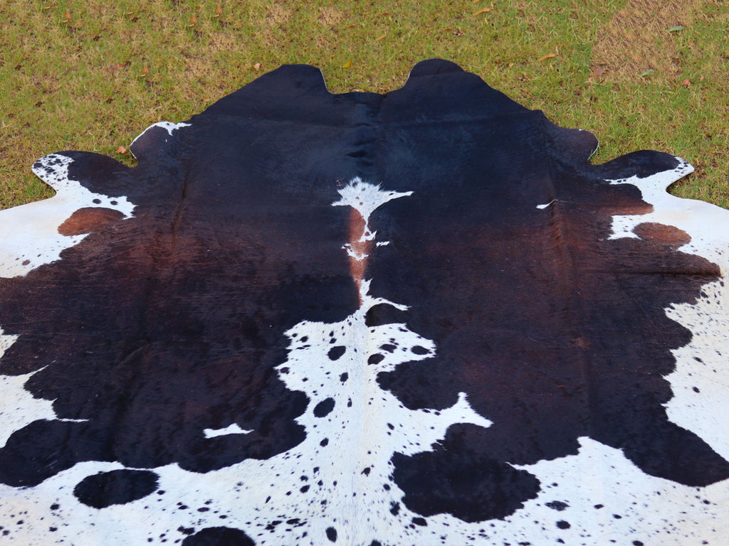 Tricolor Panda Print Cowhide Rug for Home Decor