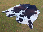 Tricolor Panda Print Cowhide Rug for Home Decor