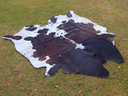 Tricolor Panda Print Cowhide Rug for Home Decor