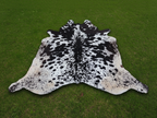 Black and White Spotted Cowhide Rug