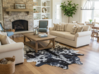 Black and White Spotted Cowhide Rug