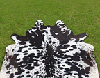Black and White Spotted Cowhide Rug