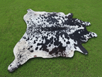 Black and White Spotted Cowhide Rug