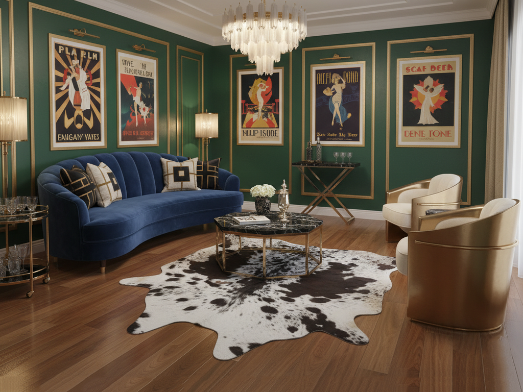 Black and White Speckled Hair-On Cowhide Rug
