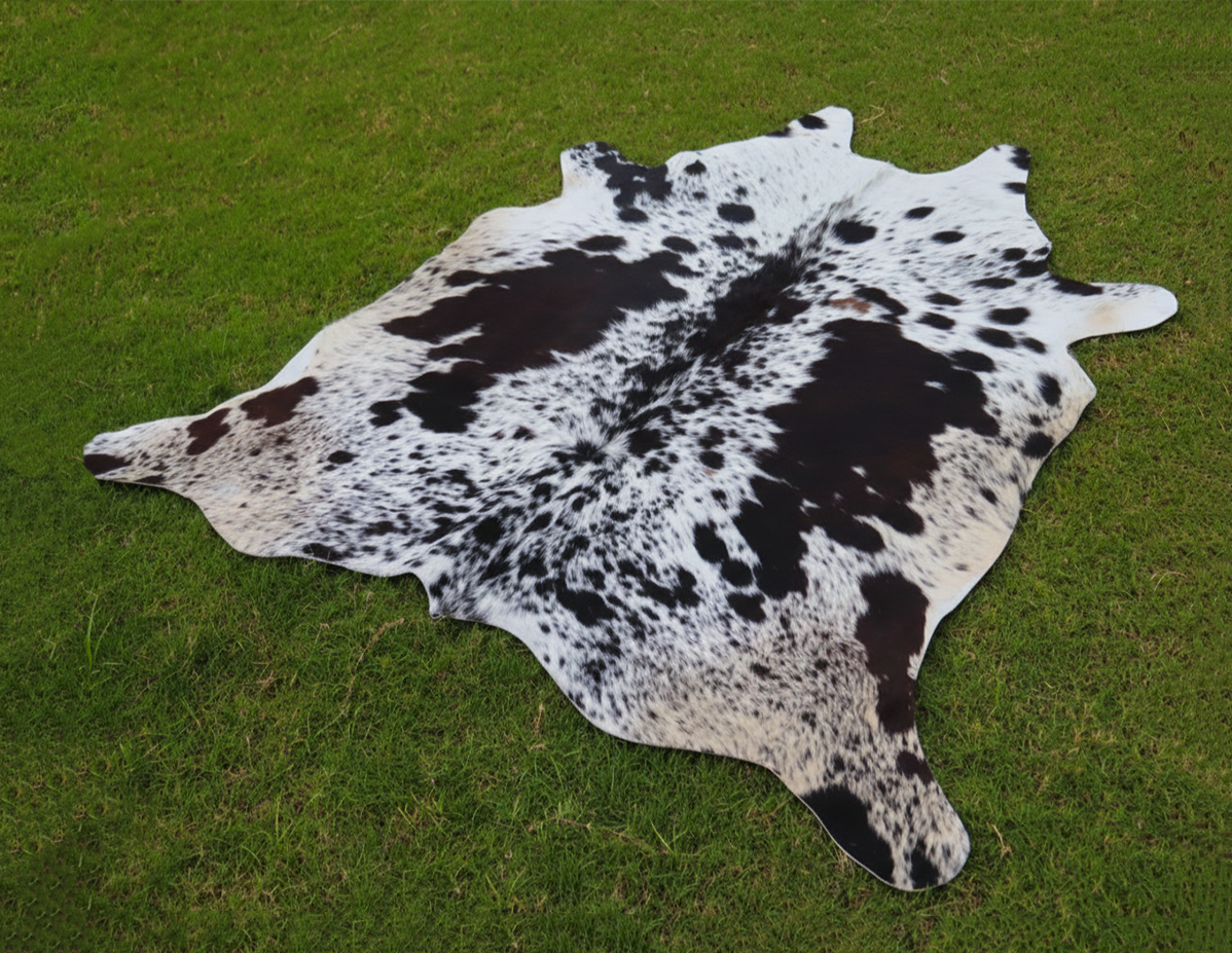 Black and White Speckled Hair-On Cowhide Rug