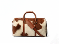 Cowhide Duffel Bag - Brown and White