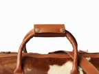 Cowhide Duffel Bag - Brown and White