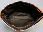 Cowhide Tote Bag - Tan Brown and White