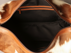 Cowhide Duffel Bag - Brown and White