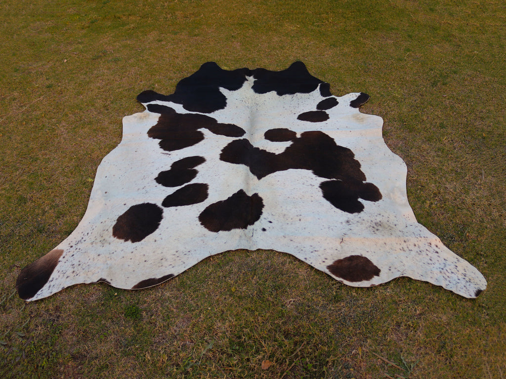 Black and White Panda Print Cowhide Rug
