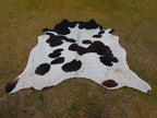 Black and White Panda Print Cowhide Rug