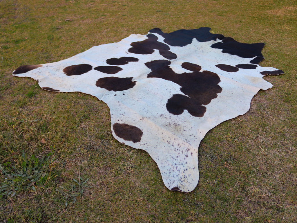 Black and White Panda Print Cowhide Rug