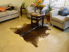 Chocolate Brown Tricolor Cowhide Area Rug